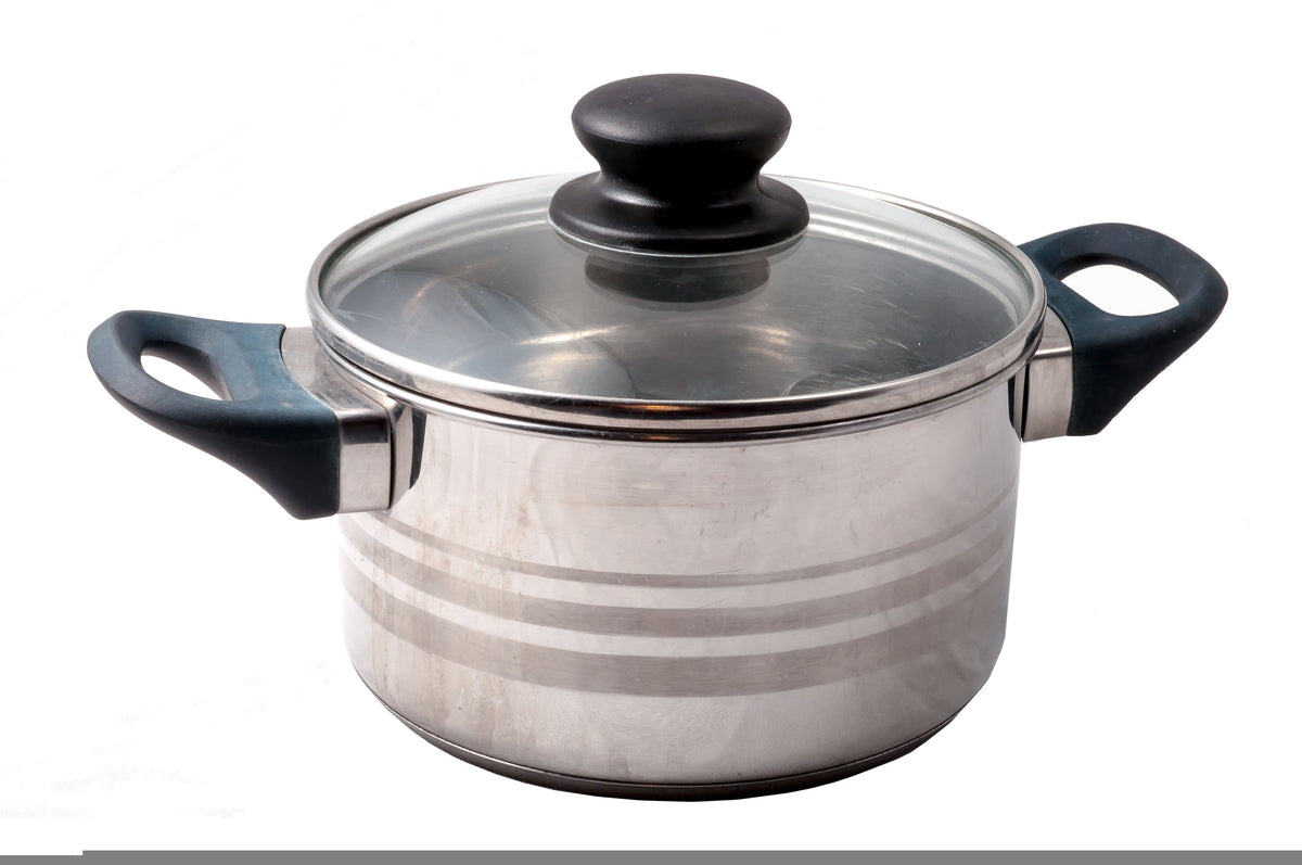 Stainless Steel Casserole Pot with Glass Lid and Cool-Touch Handles